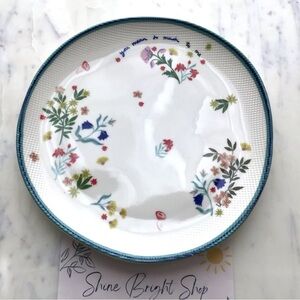 Anthropologie Stoneware Plate Floral New In Box NWT